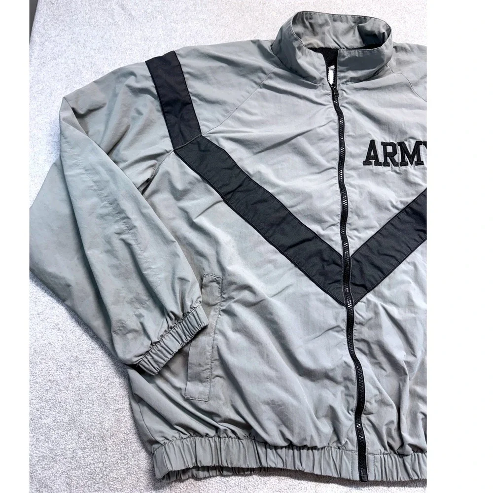US Army PFU Physical Fitness Uniform Jacket XL Regular Gray Black Military PT
